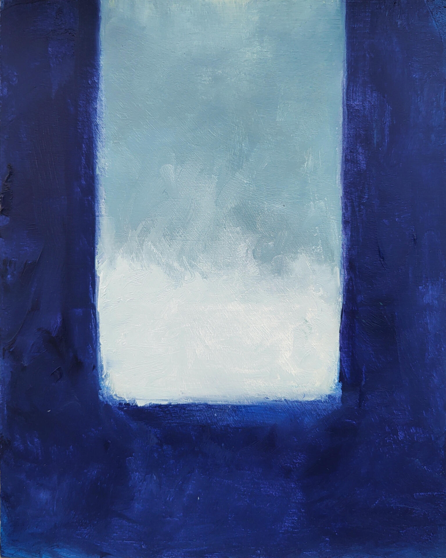 SILENCE AMONG THE SILENCES - THE ECHO - Oil on cradle wood panel 20x25cm