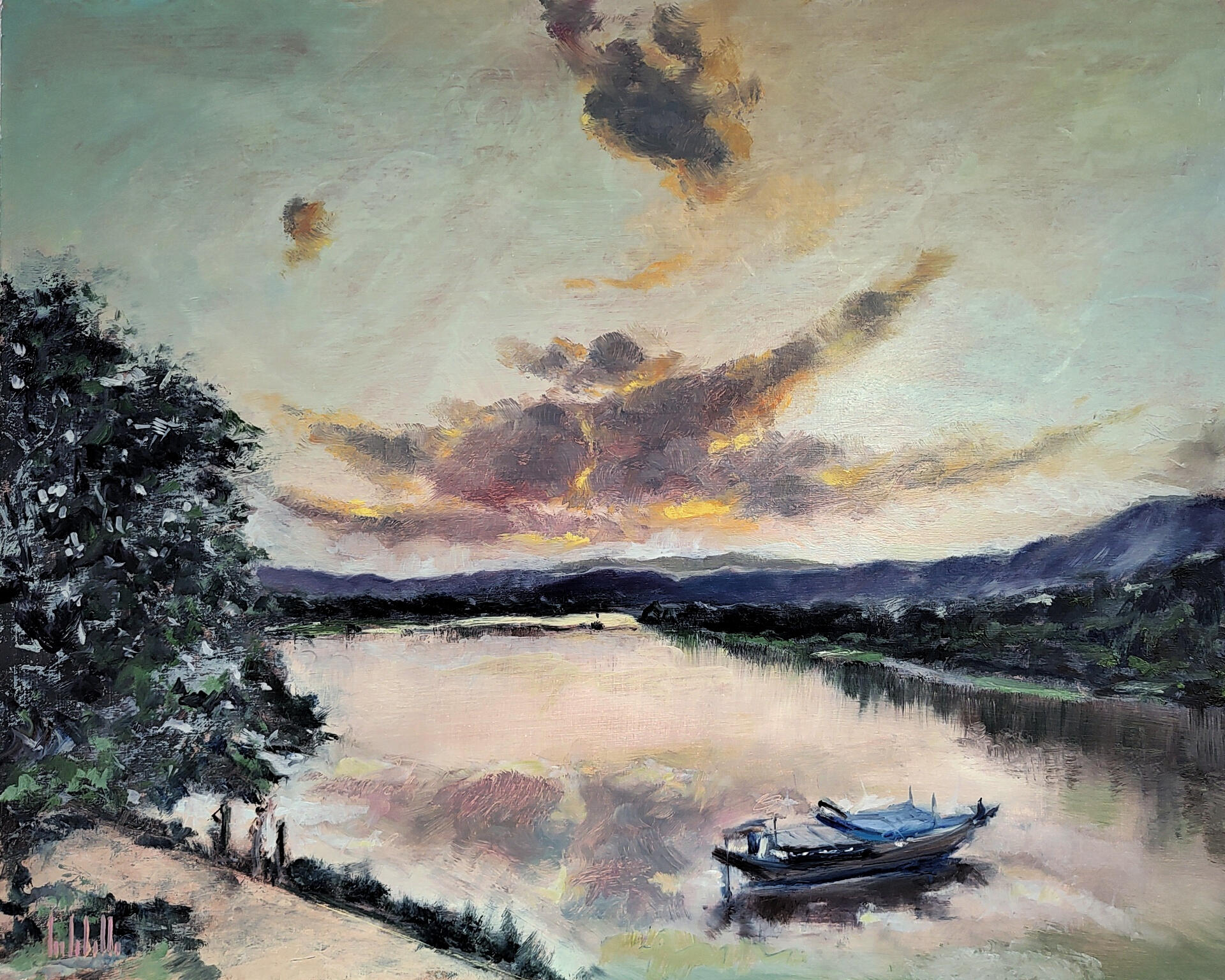 RIVER PEACE - Oil on board 50x40cm