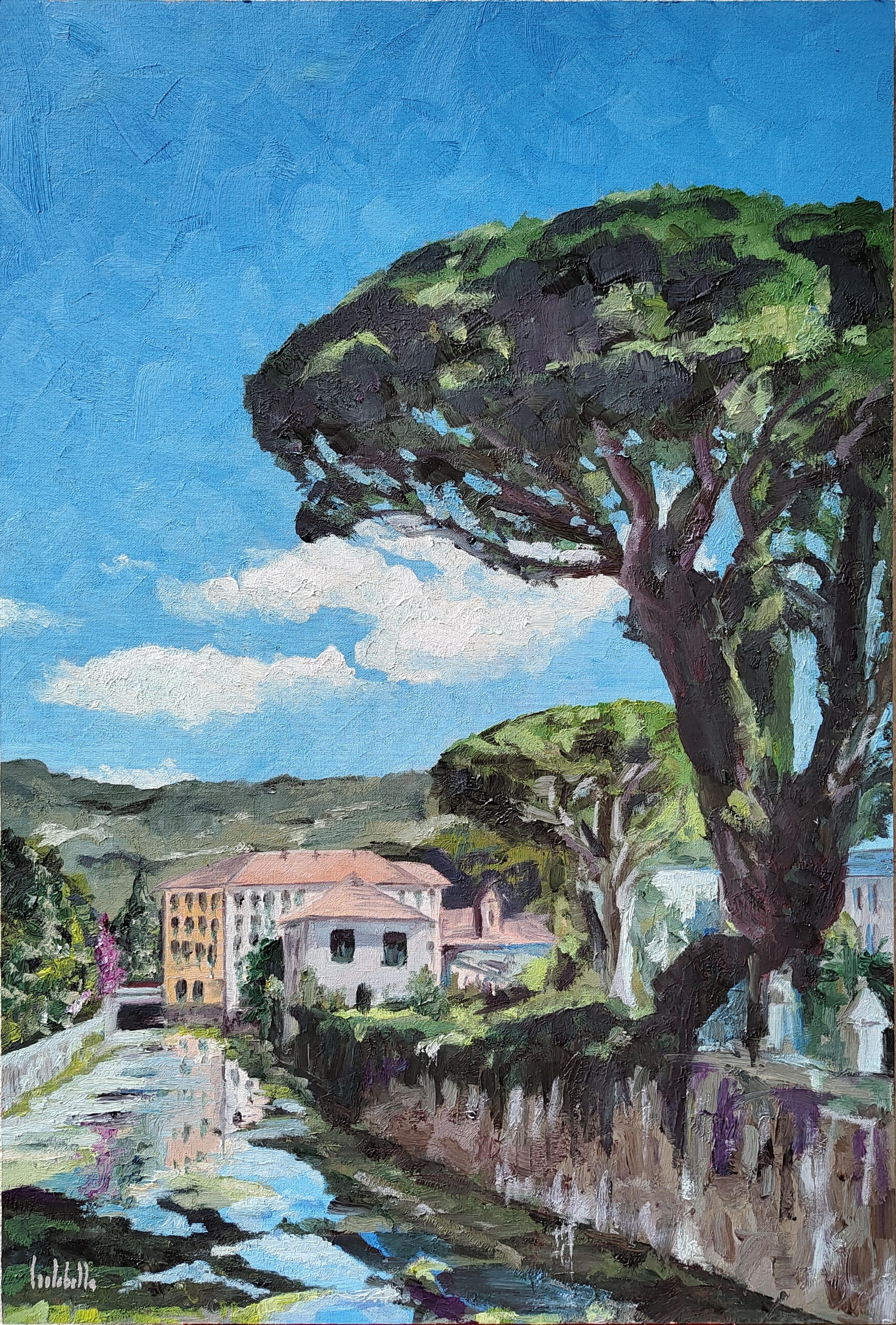 🔴 L'ALBERO CHE OSSERVA - Oil on canvas board 40x60cm