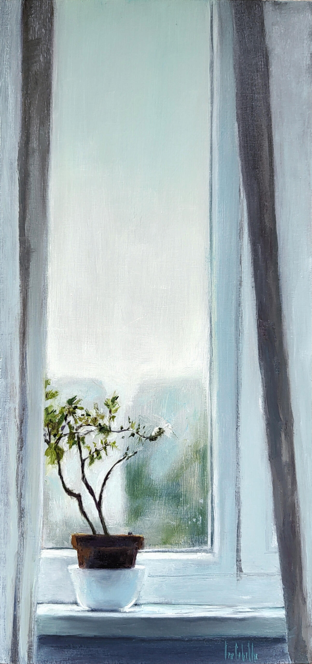 🔴 OLTRE LE APPARENZE - Oil on board 19x40cm