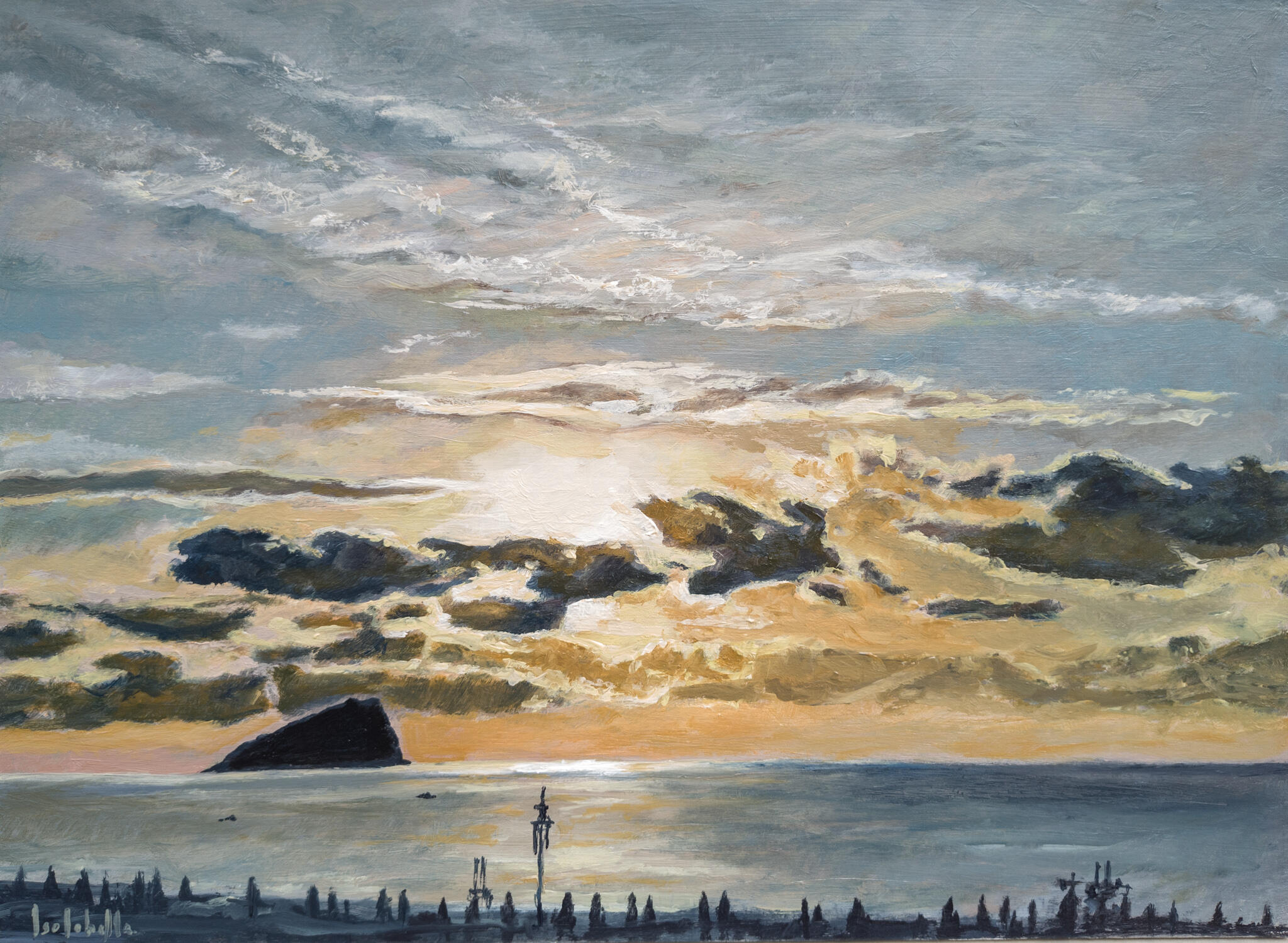 🔴 ALBA A SPOTORNO - Oil on board 44x32cm