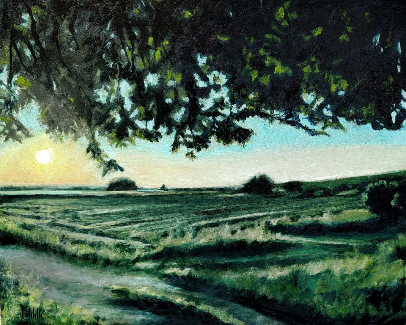 OMBRE DELLA SERA - Oil on cradled wood panel 50x40cm