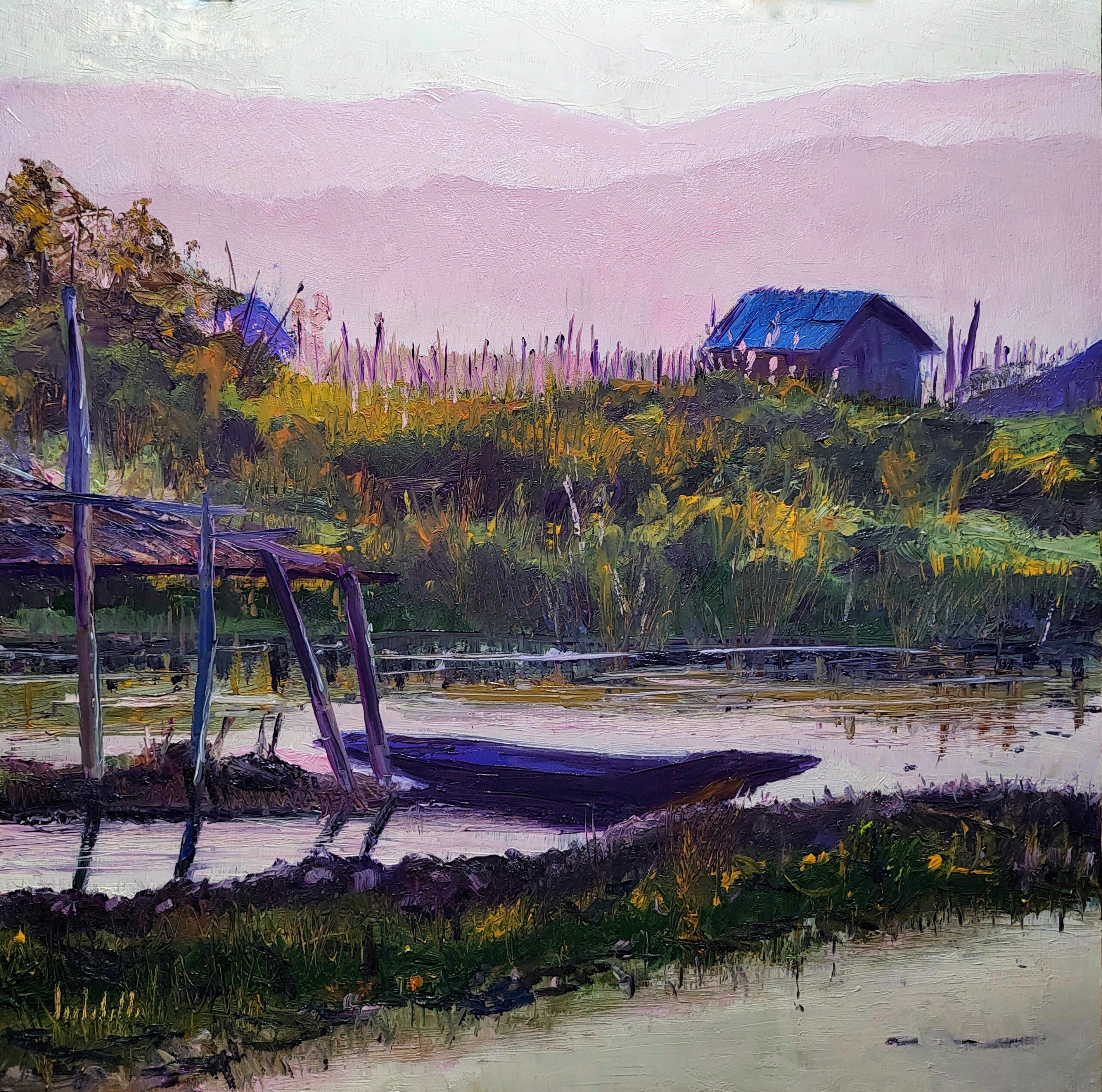 HIDDEN SMILE - Oil on board 40x40cm