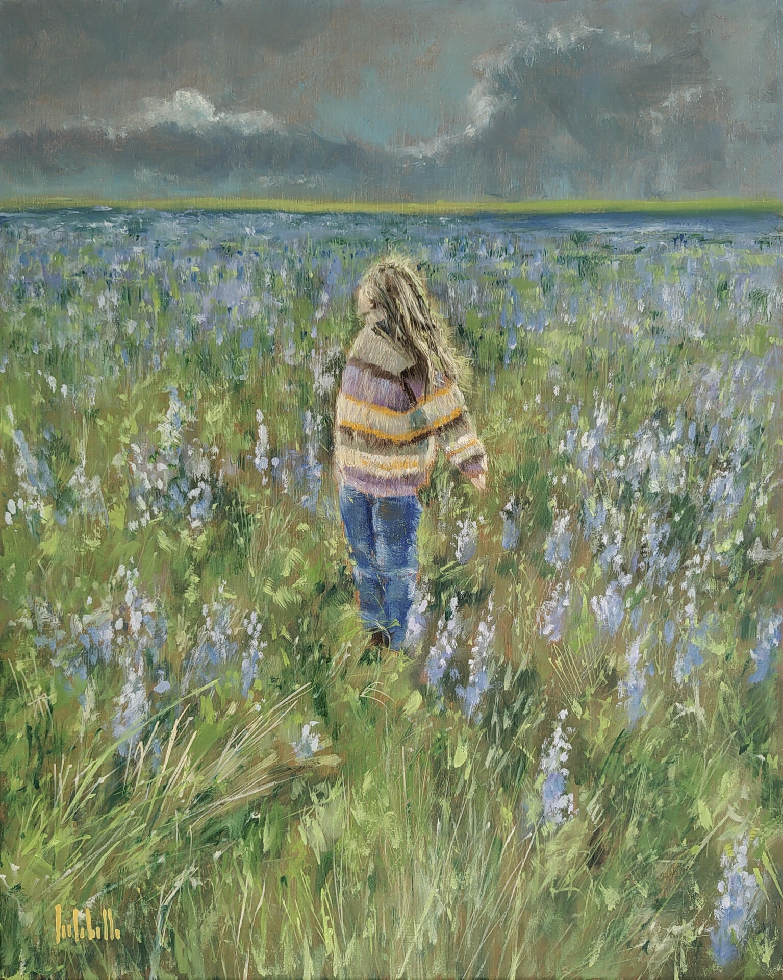 PURPLE HUG - Oil on board 40x50cm