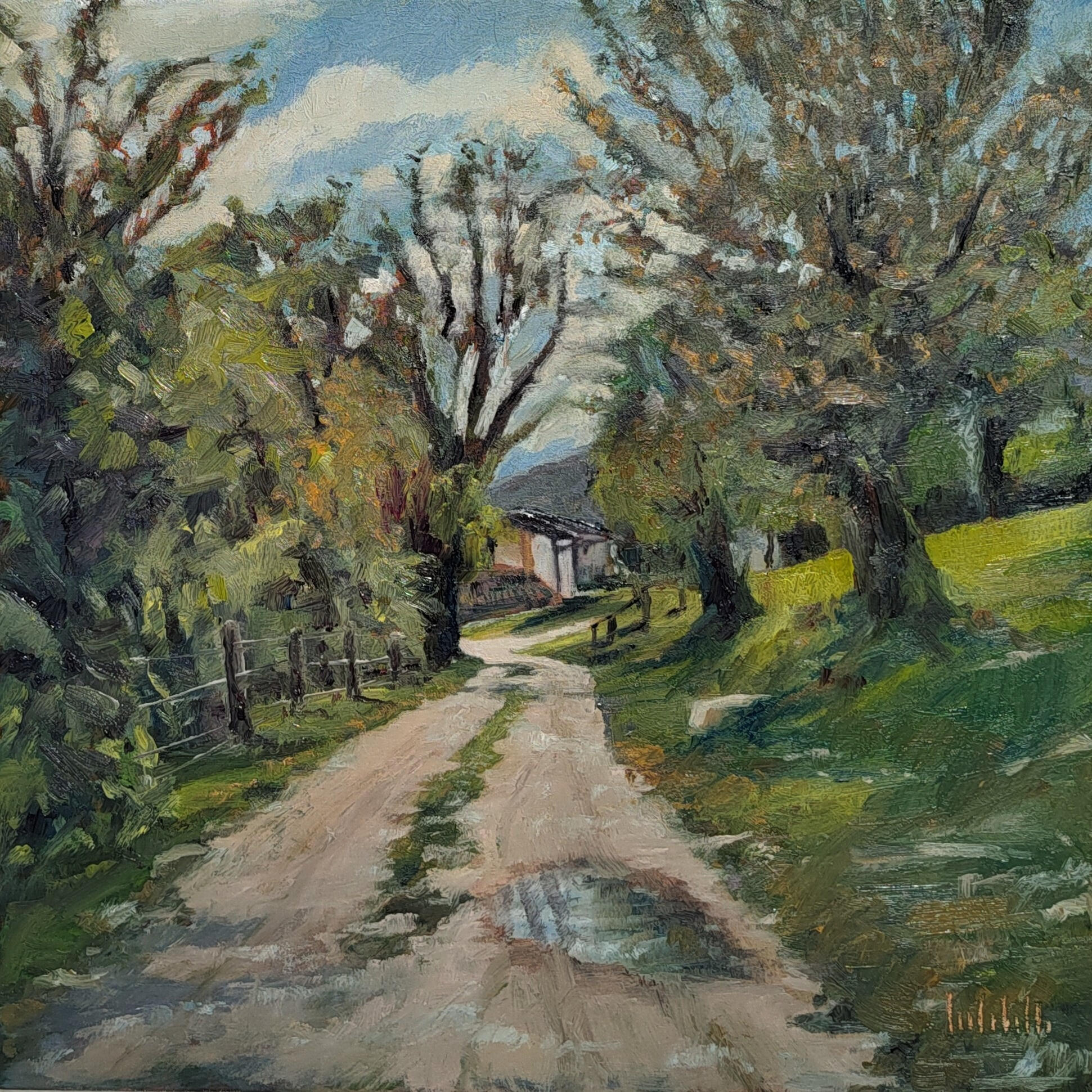 INIZIO D&#39;AUTUNNO - Oil on canvas 40x40cm