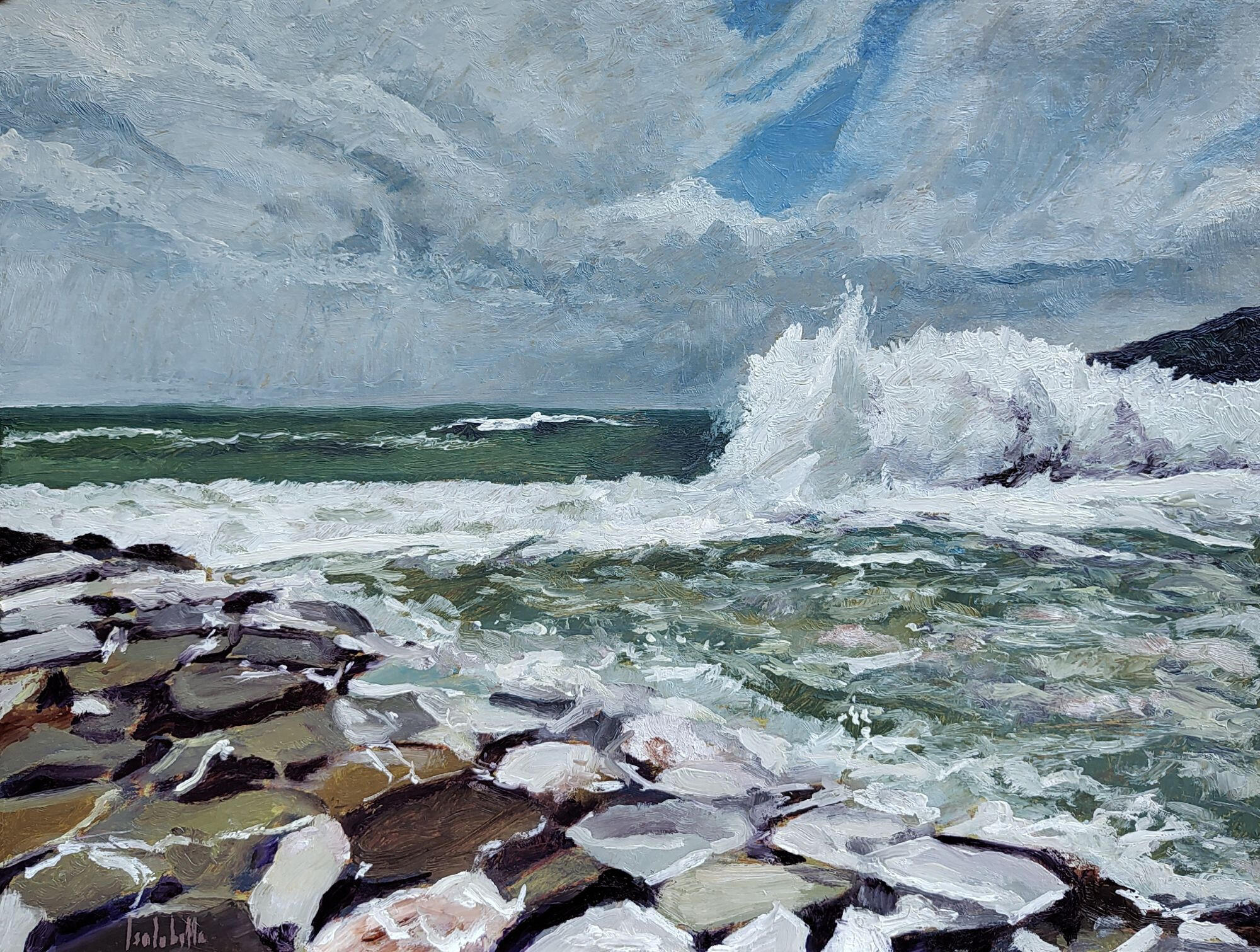 THE SCREAMING WAVE - Oil on board 40x30cm