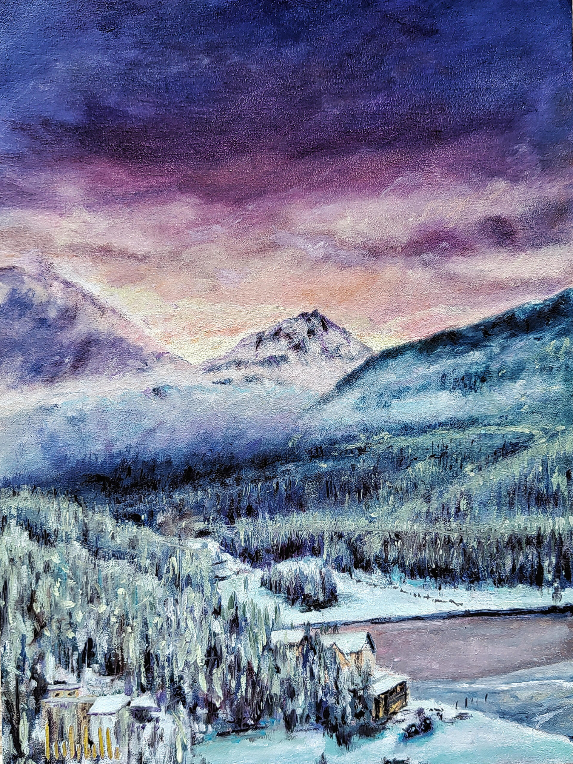 🔴 HER MAJESTY - Oil on cradled wood panel 30x40cm